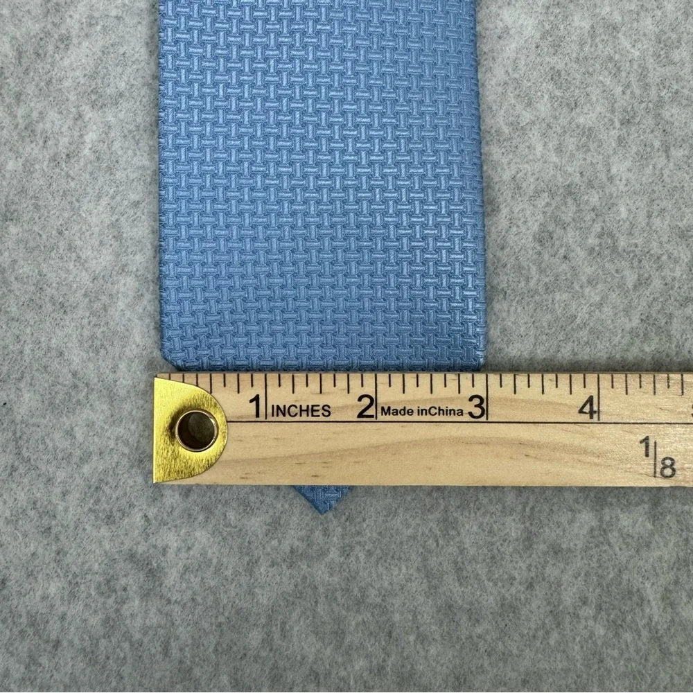 DUCHAMP Mens 100% Silk Neck Tie Blue Business Classic Preppy Modern Geometric